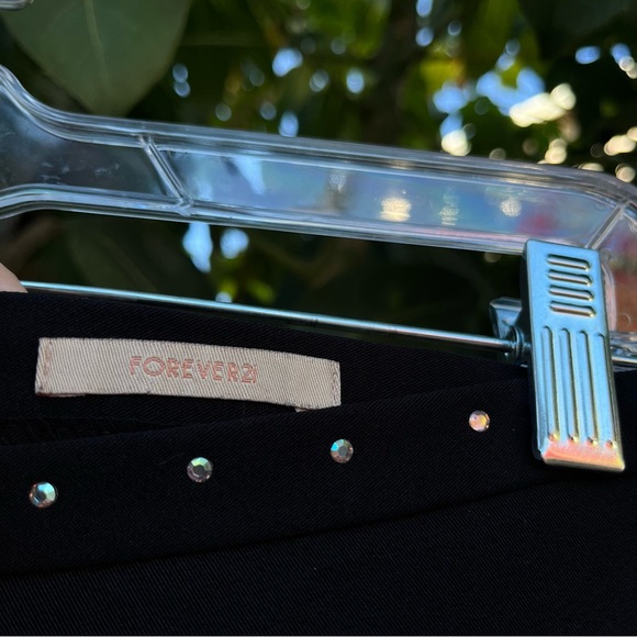 Vintage Y2K Forever 21 Rhinestone Pants in black . - Picture 6 of 10
